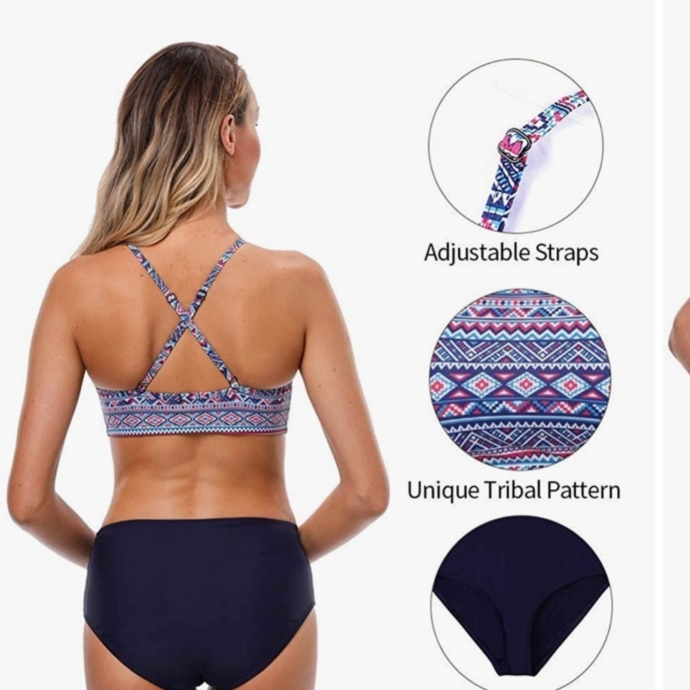 NWOT high waisted tribal swimsuit Small - Picture 2 of 3